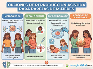 Opciones de reproducción asistida para parejas de mujeres