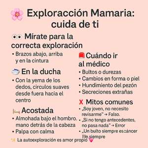 Exploración mamaria: guía práctica para la autoexploración
