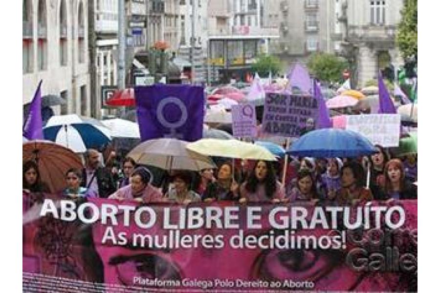 Manifestación en Santiago de Compostela para defender el aborto